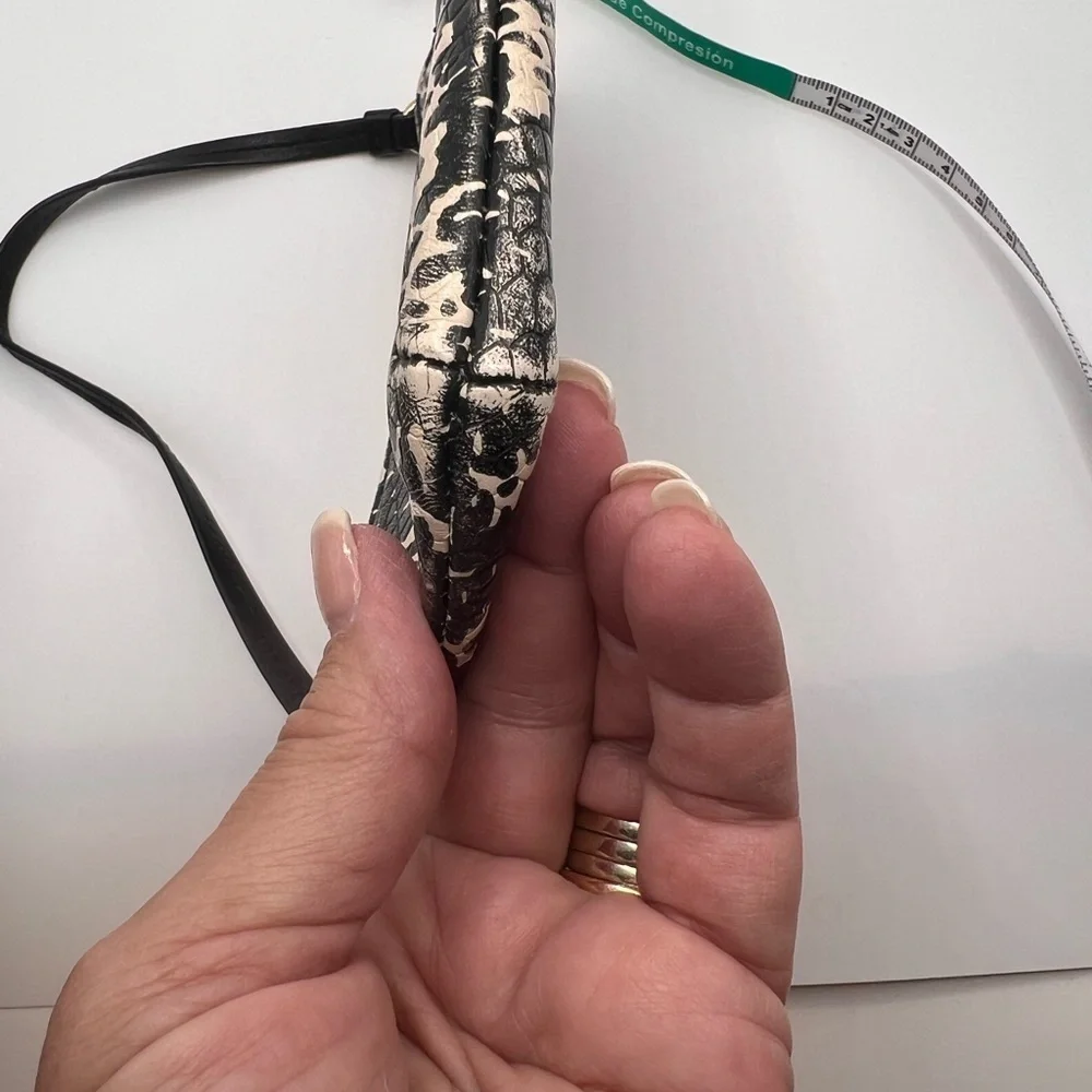 Coach Black and Cream Textured Wristlet